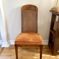Vintage Burlwood & Caned Back Dining Chair – MCM - SINGLE
