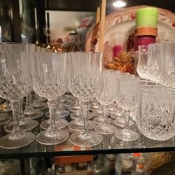 Cristal D'Arques-Durand Longchamp Crystal Wine Glasses 7.25” Set Of 12