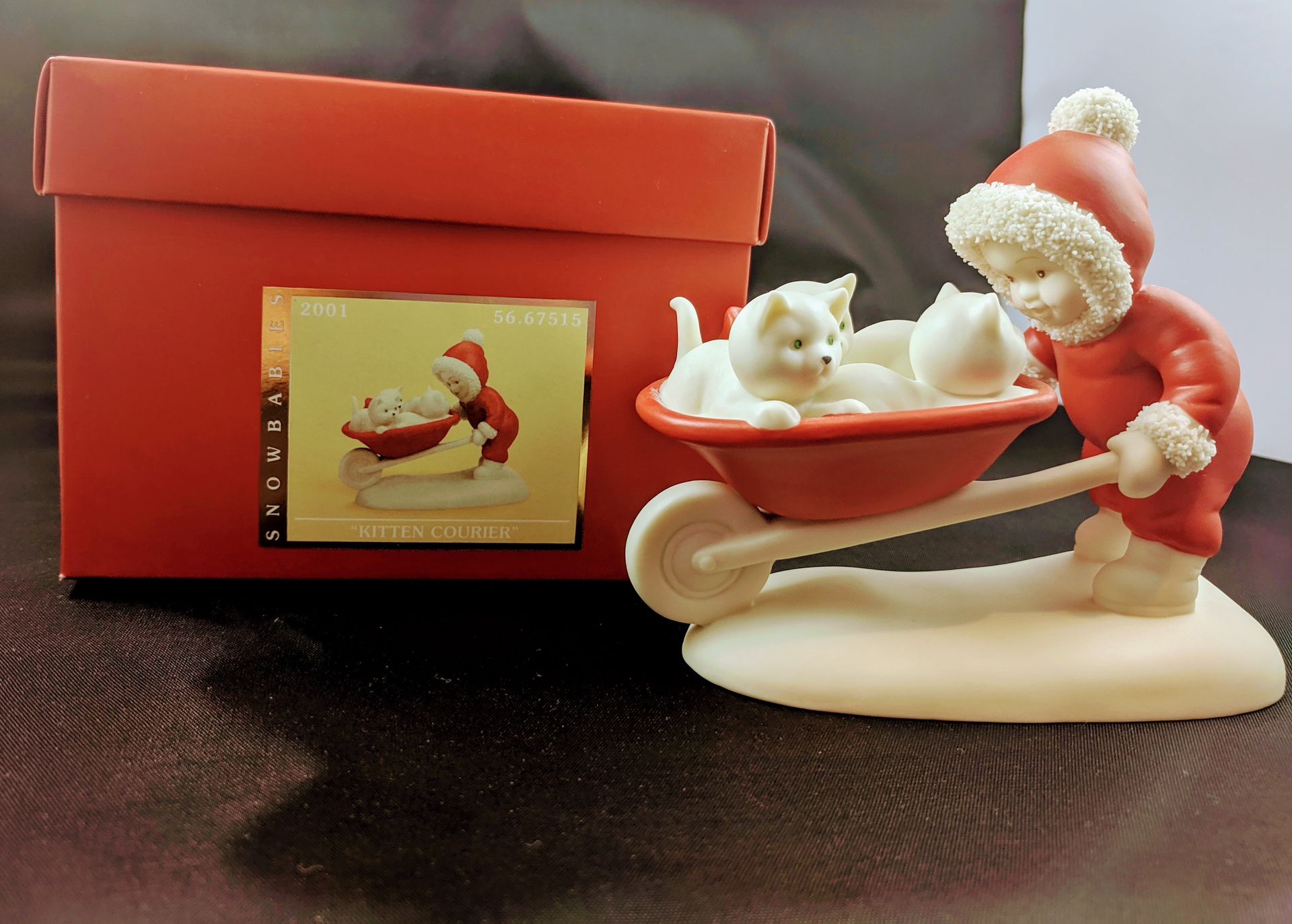 2001 Department 56 Snowbabies “Kitten Courier”