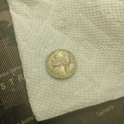 1955 Jefferson Nickle, No Mint Mark