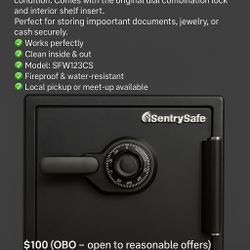 🔒 SentrySafe Fireproof & Waterproof Safe with Combination Lock - Good Condition - $100 OBO