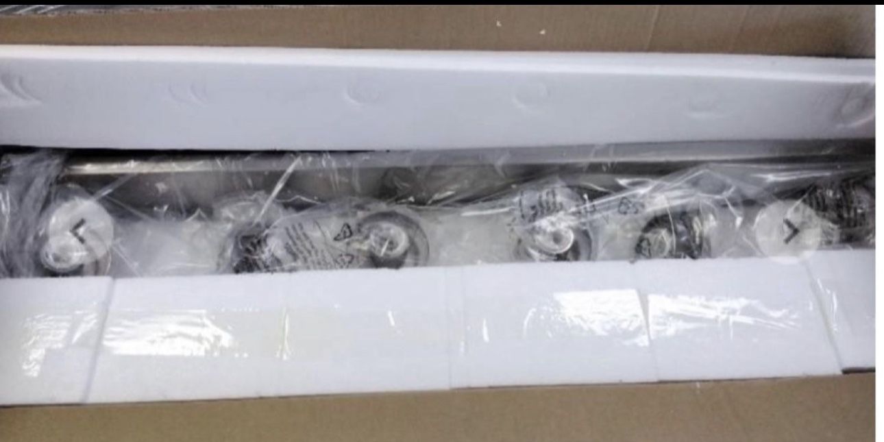 6 Light Bathroom Vanity Light Fixture Black Modern Wall Lighting with Clear Glas
