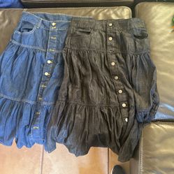 Jean Skirts, Black And Blue 