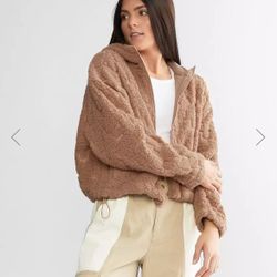 Billabong Women’s “Marlowe” Bomber Jacket Size Small In Nude Mood / Pink