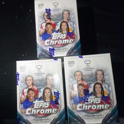 2023-2024 Topps Chrome Women's Soccer Blaster Box Lot $60