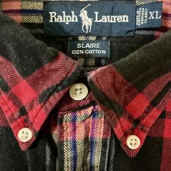 Ralph Lauren Blaire Flannel Plaid Shirt XL