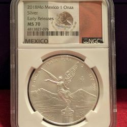 2018 Libertad Mexico 1oz. coin silver .999 PCGS MS70