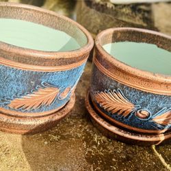 Planters With Drainage Plates Set $50 