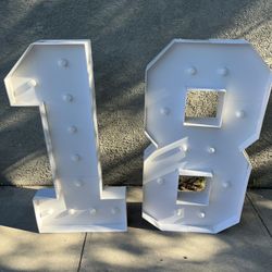 Party Light Up Numbers 1&8 (4’ Tall)