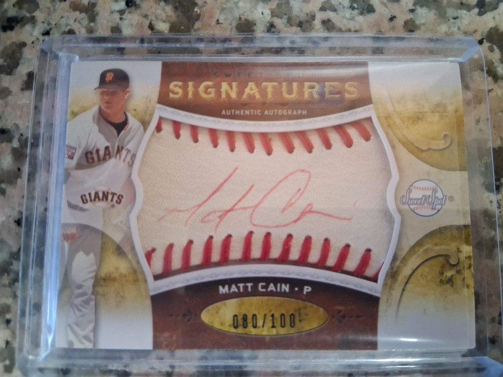 Matt Cain 18 Card Auto Lot Plus 8 Game Used San Francisco Giants
