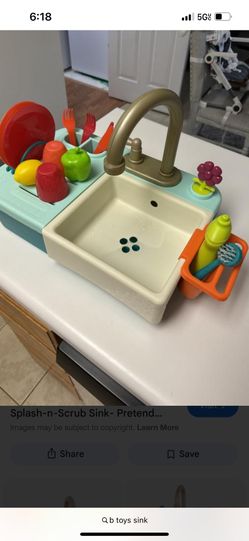 B Toys Play Sink And Dish Set / Works Great /Summer fun
