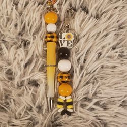 Beaded Pen and Keychain