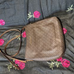 Brown MK Cross Body Leather Bag 