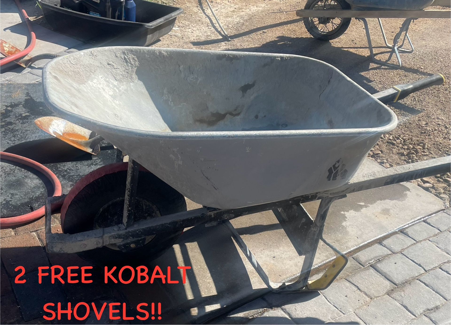 Used GORILLA 6 cu. ft. PRO Heavy-Duty Steel Tub Wheelbarrow, Steel Braces and Handles, Easy Pivot/Dump Design, 16 in. Pneumatic Wheel