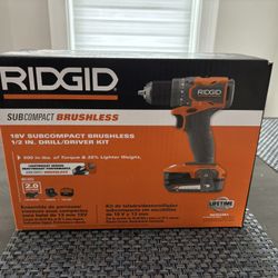 *Brand New* RIDGID 18V SubCompact Brushless Cordless Drill/Driver Kit