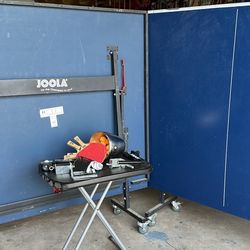 JOOLA PING PONG TABLE WITH PADDLES AND BALLS