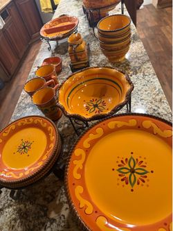Dish set - plates mugs salad bowls creamer set veggie platter