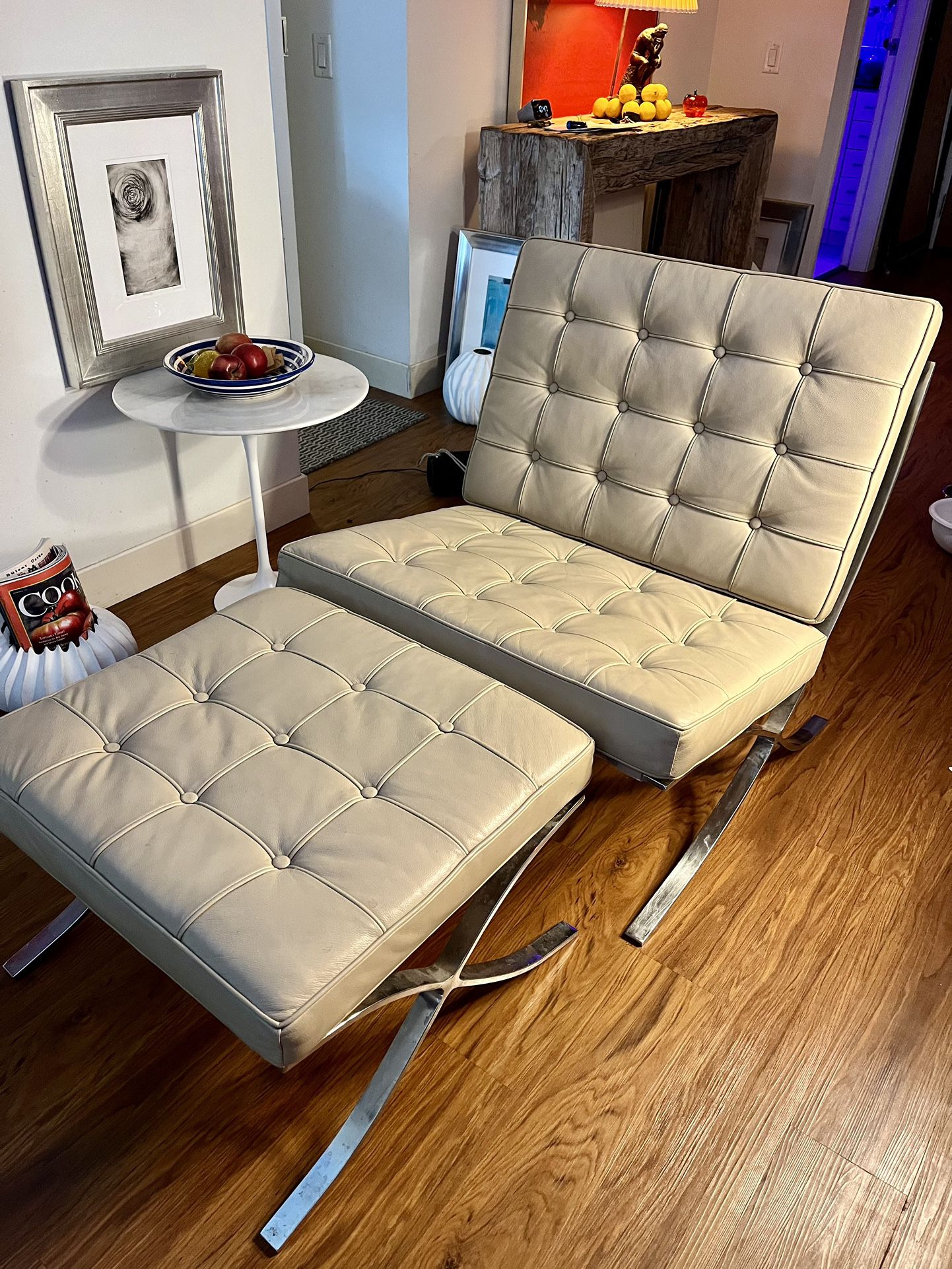 🚛 FREE Delivery ⛓️‍💥 Sexy LEATHER CHAIR WITH OTTOMAN