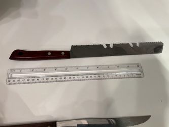 Vintage Flint USA Frozen Food Cutter Stainless Serrated Kitchen Knife Rosewood