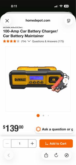 DEWALT 100-Amp Car Battery Charger/Maintainer
