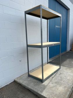 Shelving 48 in W x 24 in D American Made 3 Teir Used Heavy Duty Steel Boltless Storage Rack Delivery Available