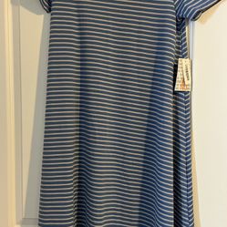 LuLaRoe XS Carly Dress (blue/grey) New With Tags
