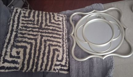 Mirror silver & white wall decor 3pc. Set
