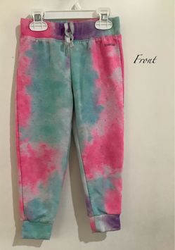 Bebe Girls Sweatpants Toddler Size 4T Pink Purple & Blue Tie Dye
