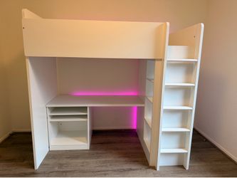 IKEA white twin loft bed