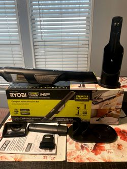 Ryobi USB HP Compact Hand Vacuum Cleaner Kit With (2) Batteries and Charger