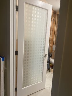 Wooden Door With Matt Glass