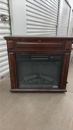 Electrical fireplace on wheels