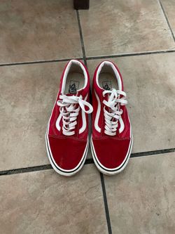 Vans Mens Old Skool Racing Red/White Classic Sneakers Size 10.5