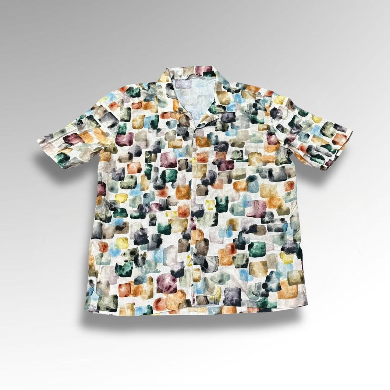 Zara Abstract Short Sleeve Button Up