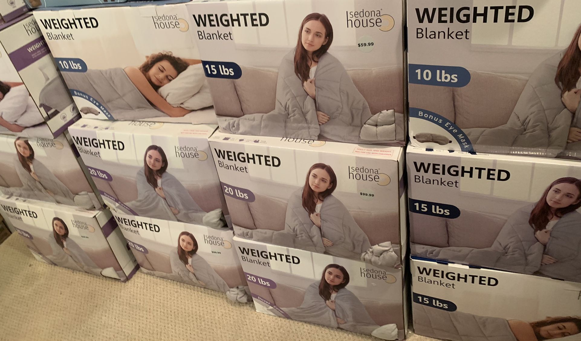 BRAND NEW 13 WEIGHTED BLANKETS WHOLESALE 10, 15, & 20 Lbs