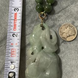 Jade Necklace With Pendant 14k Clip 