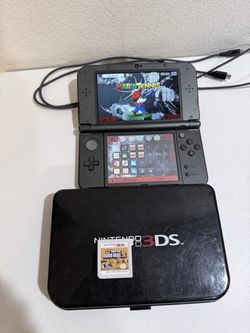New Nintendo 3DS XL Console Bundle Black Charger Tested Working US Version 64gb