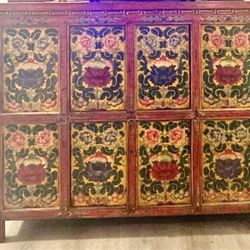 Antique Tibetan Cabinet with Pomegranates $600 or Best Offer