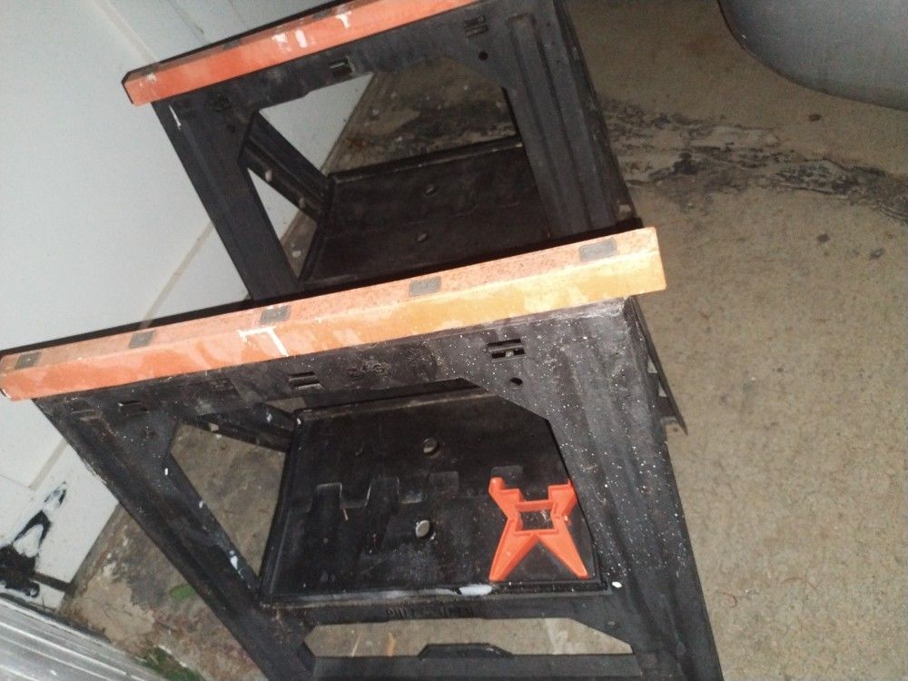 Two Foldable Plastic Sawhorses Sawhorse For Saw