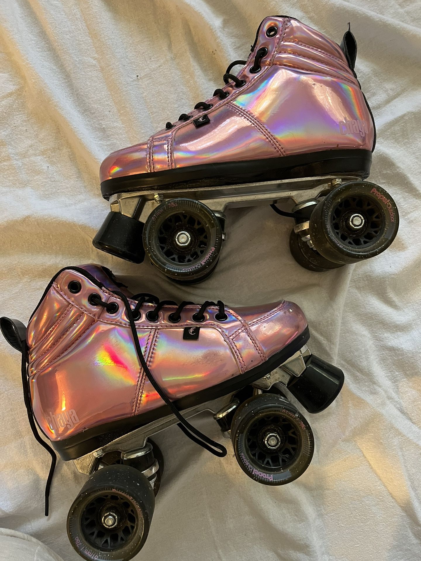 Chaya Pink Laser Roller Skates - 7 US/38 EU