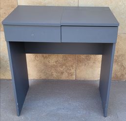 IKEA BRIMNES Grey Vanity Dressing Makeup Table w/ Mirror & Storage Pre-Owned