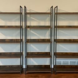Three Vintage Style Standing Shelves