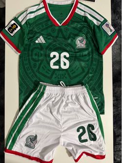 Mexico Soccer Jersey & Shorts  González #26 Youth Size 22-28