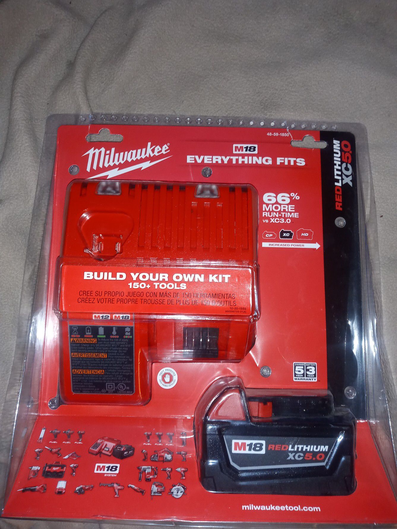 Milwaukee m18 XC5.0 Battery and charger kit