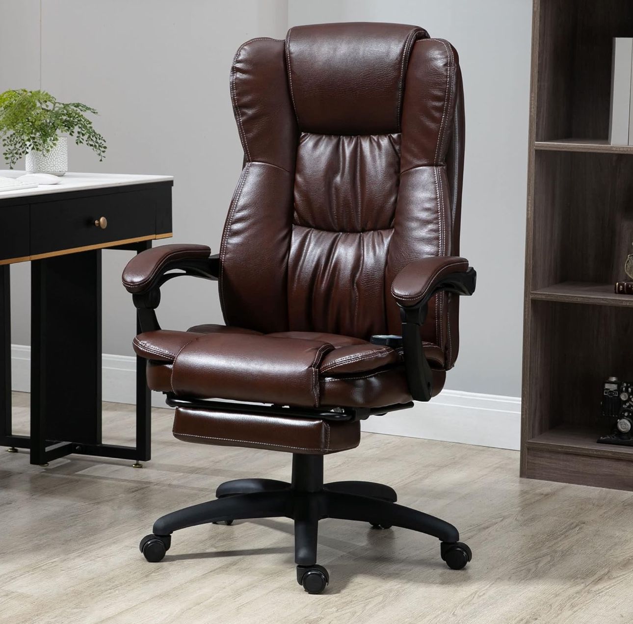 High Back Massage Office Chair with 6-Point Vibration,
