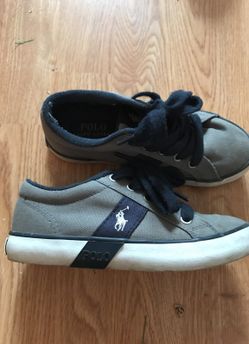 Polo canvas shoes 12 gray navy boys