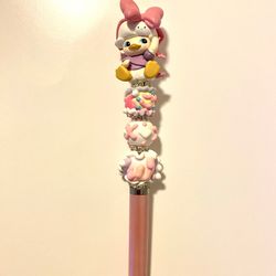Dimoo Style Daisy Duck Beaded Pen – Touchscreen Stylus + Ballpoint 