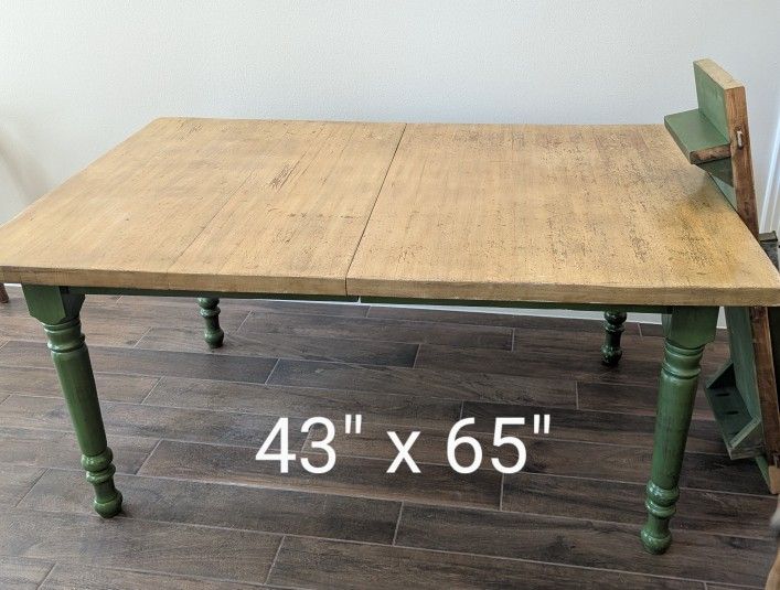 Farmhouse Kitchen Table W/ Leaf