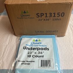 LARGE CASE OF 150 XL WATERPROOF BED PADS/CHUX  Size XL 36” x 23” , 150CT (2 AVAILABLE)
