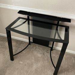 Glass Desk w Shelf